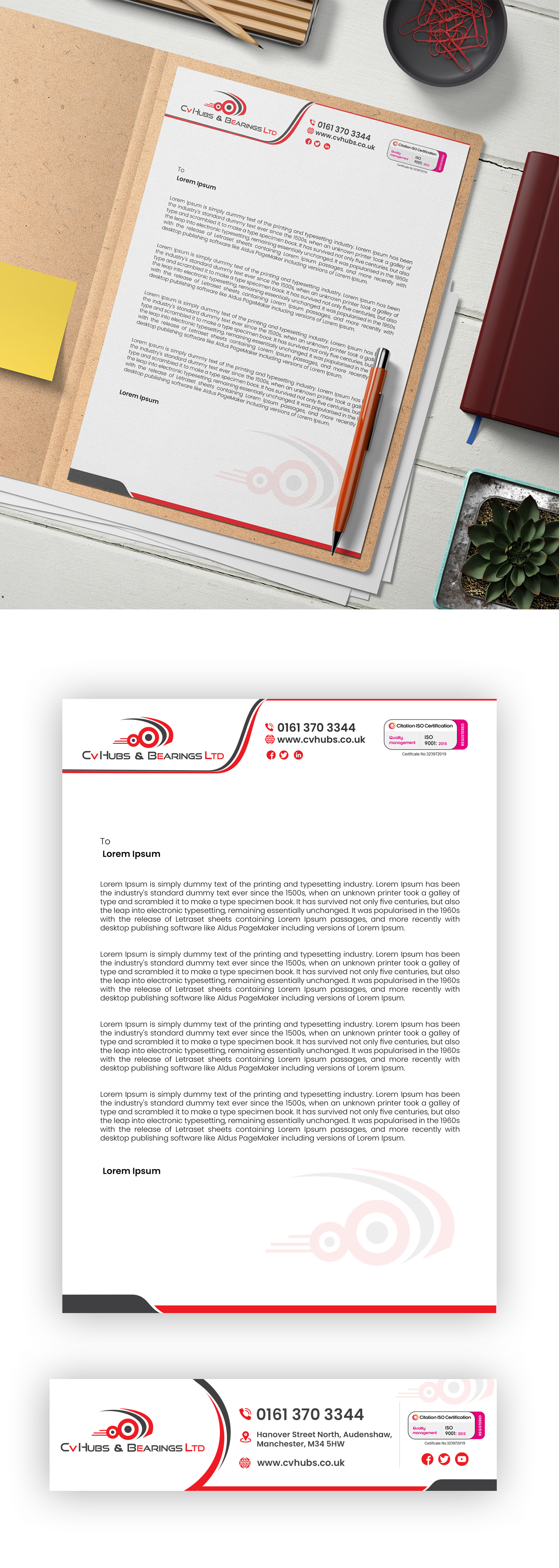 Stationery Design by debdesign for CV Hubs & Bearings Ltd | Design #30587378