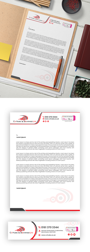 Stationery Design by debdesign for CV Hubs & Bearings Ltd | Design: #30587378