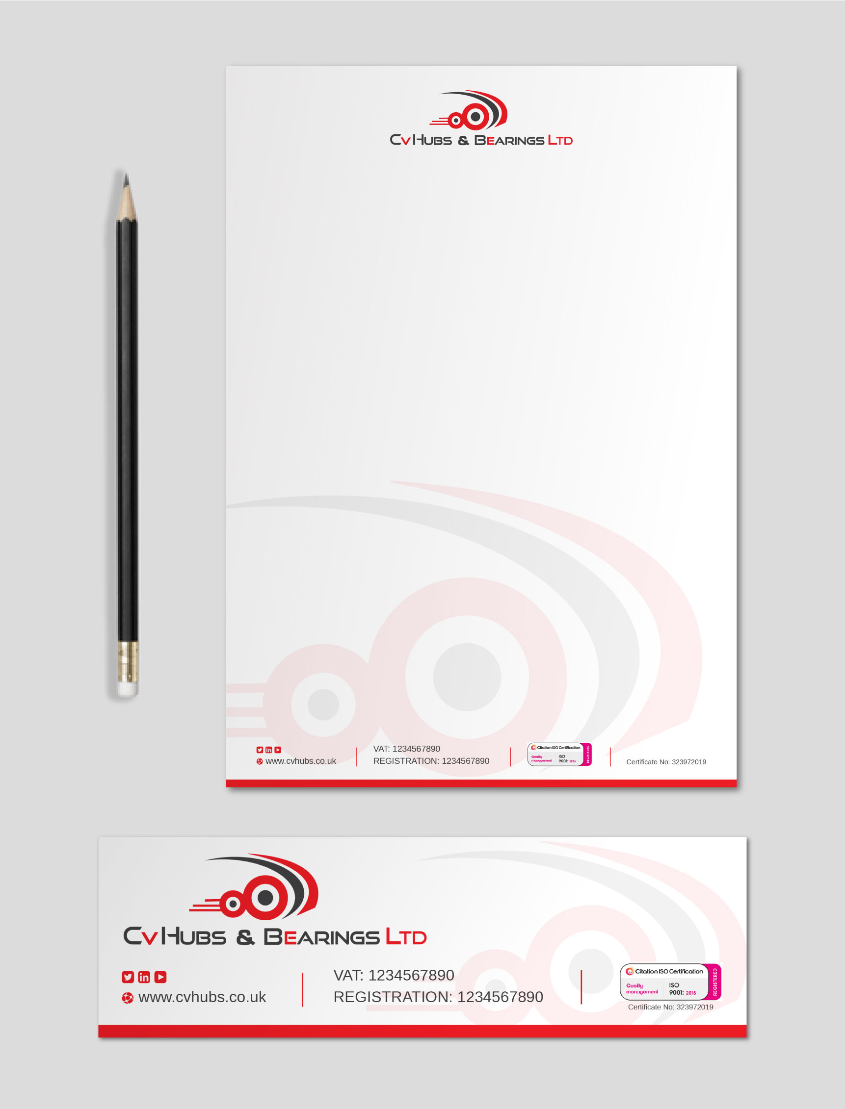 Stationery Design by LAXMI DESIGNHUB for CV Hubs & Bearings Ltd | Design #30555398