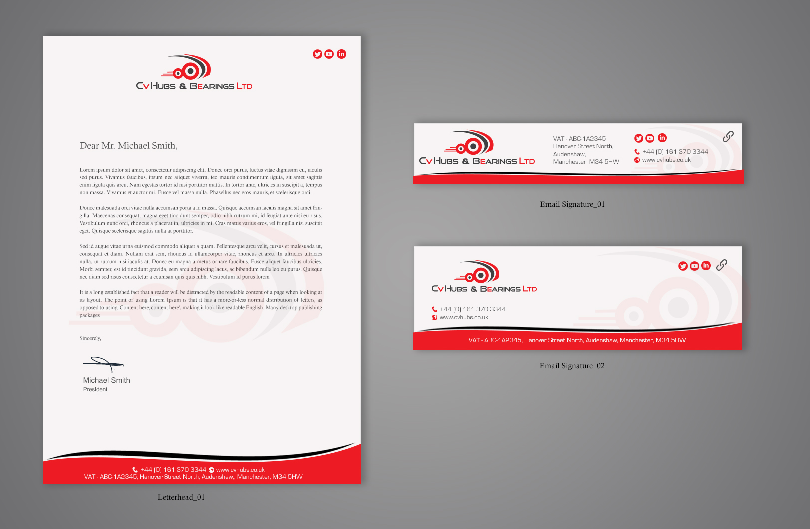 Stationery Design by chandrayaan.creative for CV Hubs & Bearings Ltd | Design #30578109
