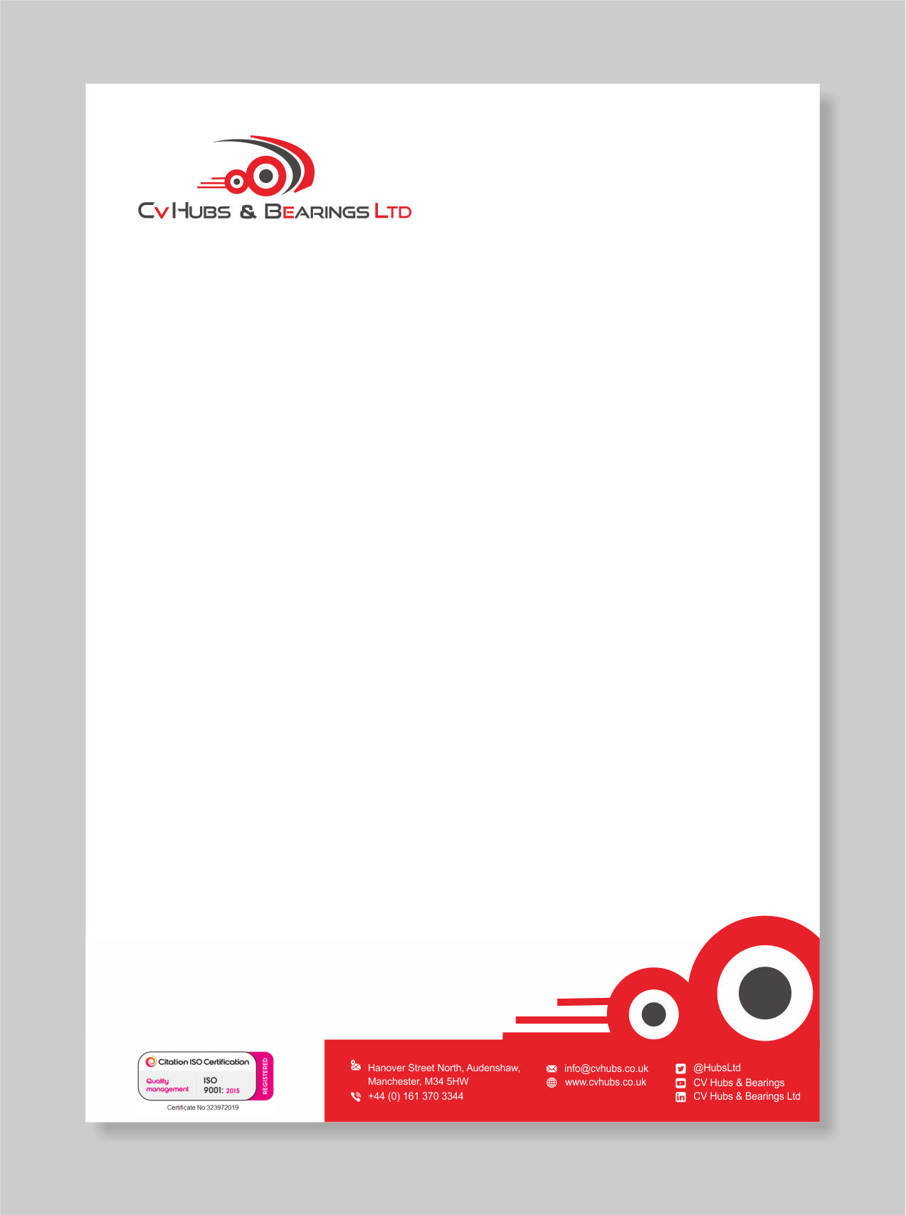 Stationery Design by vintana for CV Hubs & Bearings Ltd | Design #30561878