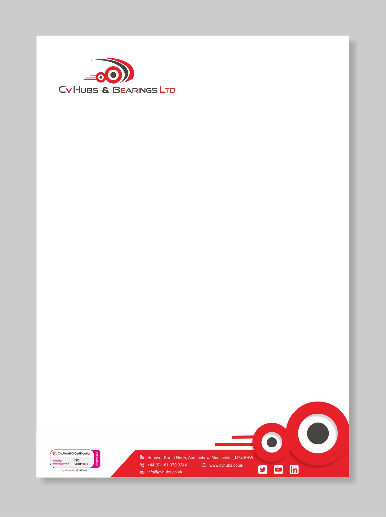 Stationery Design by vintana for CV Hubs & Bearings Ltd | Design #30566968