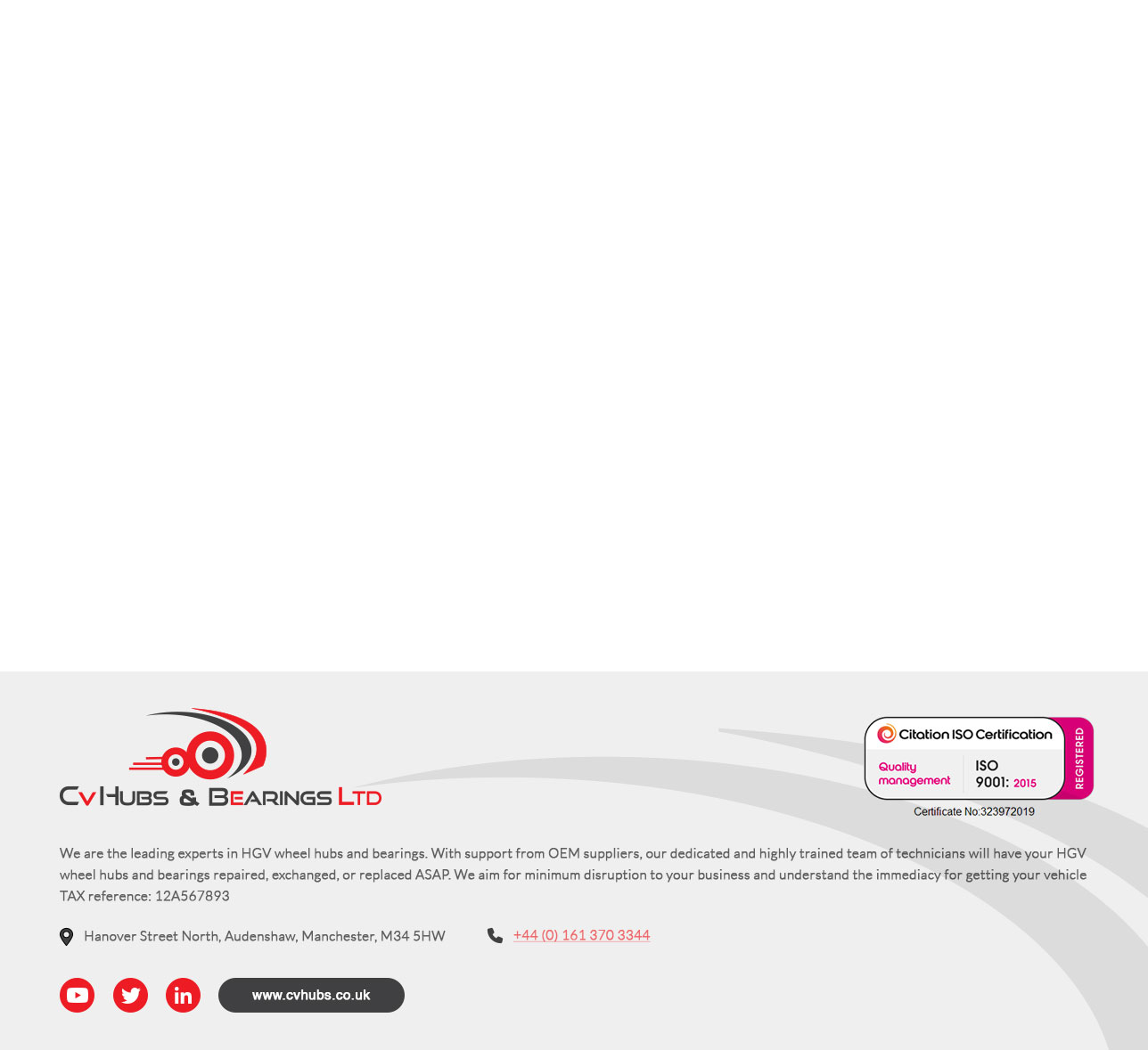 Professional, Modern Stationery Design for CV Hubs & Bearings Ltd by