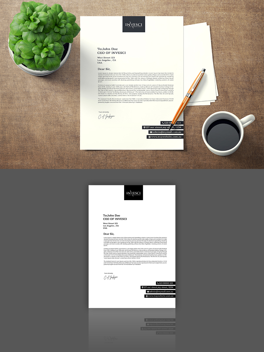Letterhead Design by n214008 for this project | Design #30561362