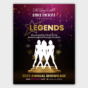 Diseño de Flyer por debdesign para The Living Dolls Dance Factory | Diseño: #30561015