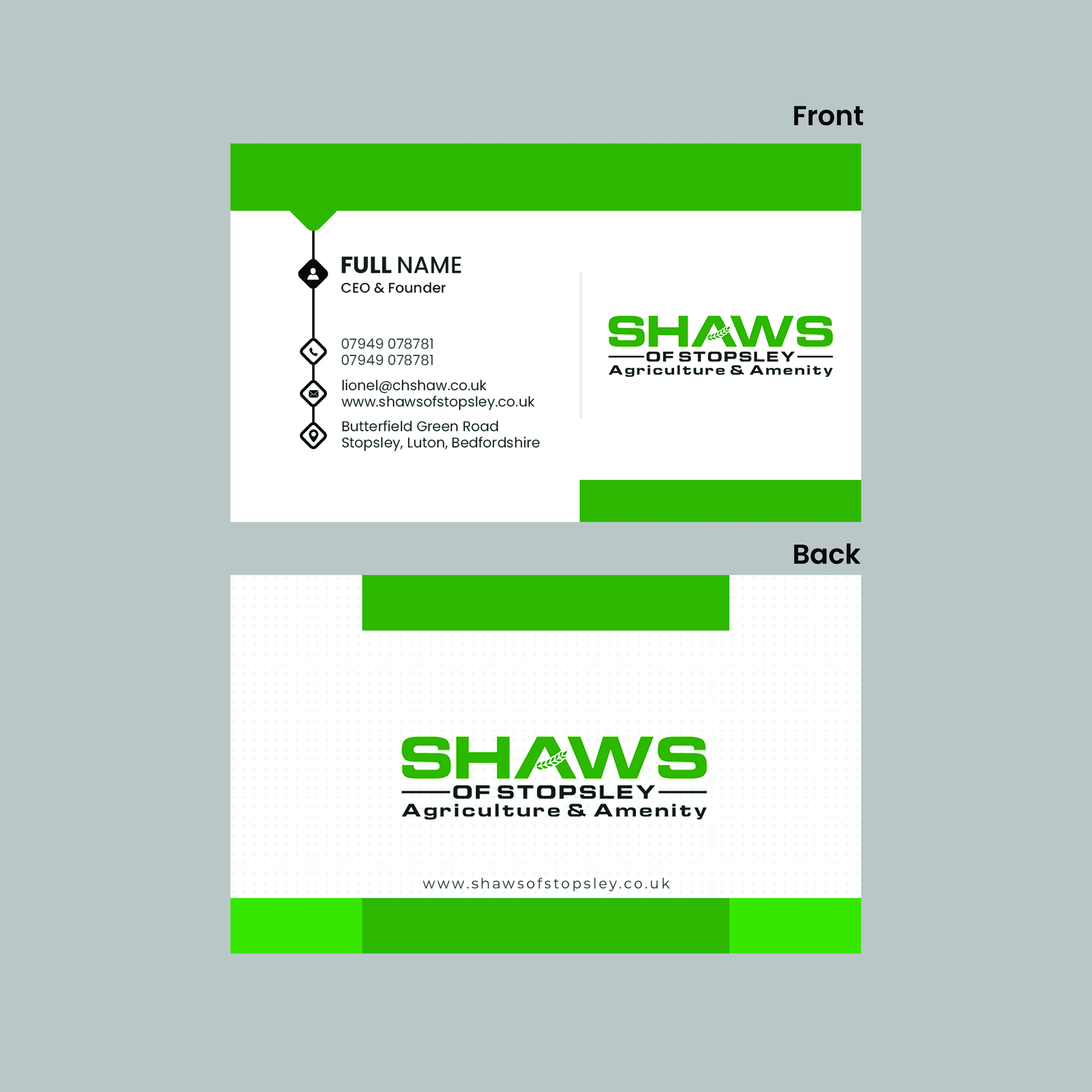 Business Card Design by Ahmad Abid Saadat for Shaws of Stopsley | Design #30567960