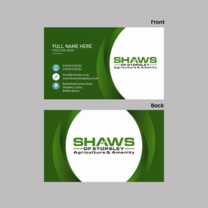 Business Card Design by Ahmad Abid Saadat for Shaws of Stopsley | Design: #30567963