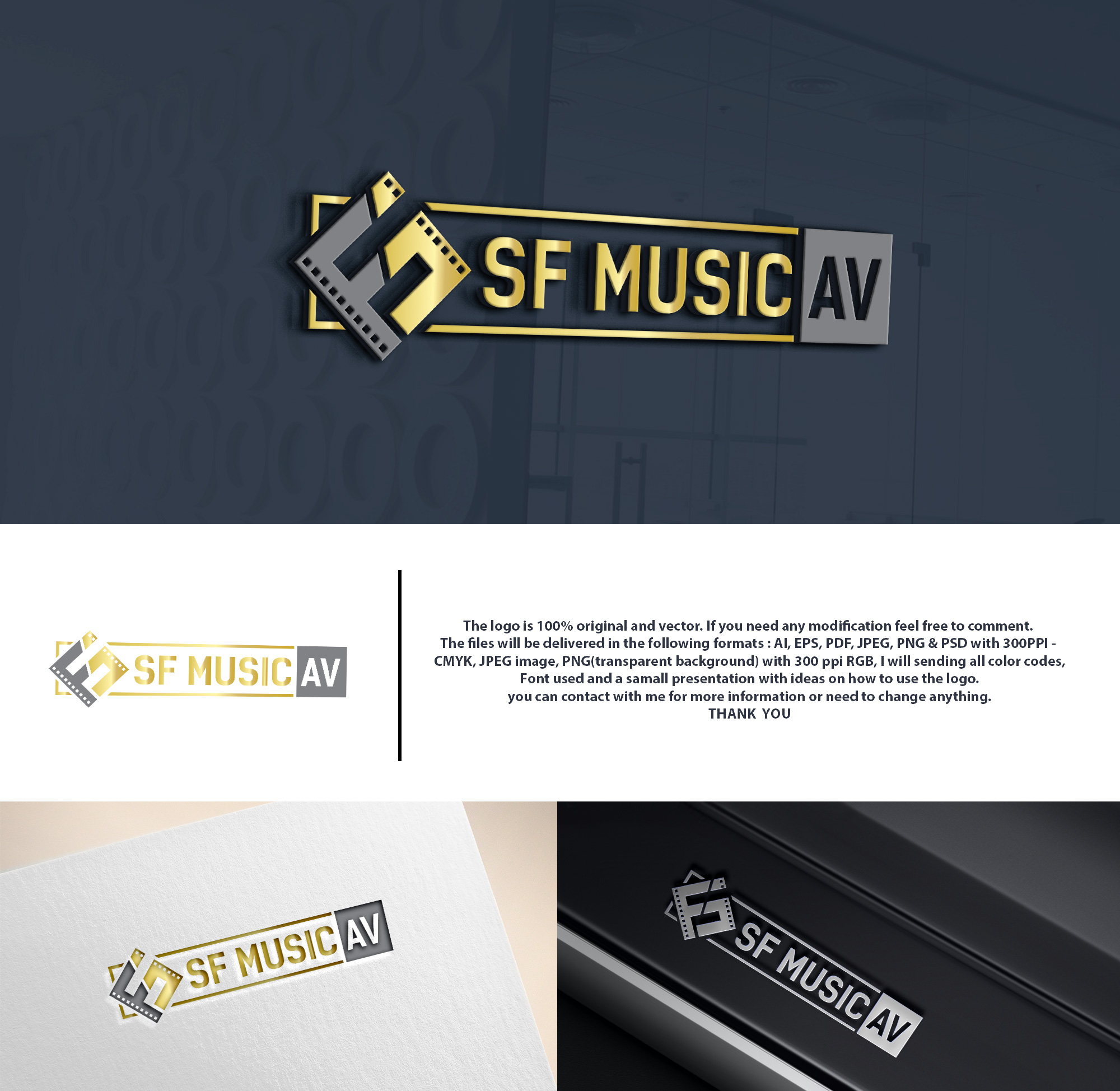 Logo Design by DesignHour for SF Music, Audio, and Video | Design #30569027