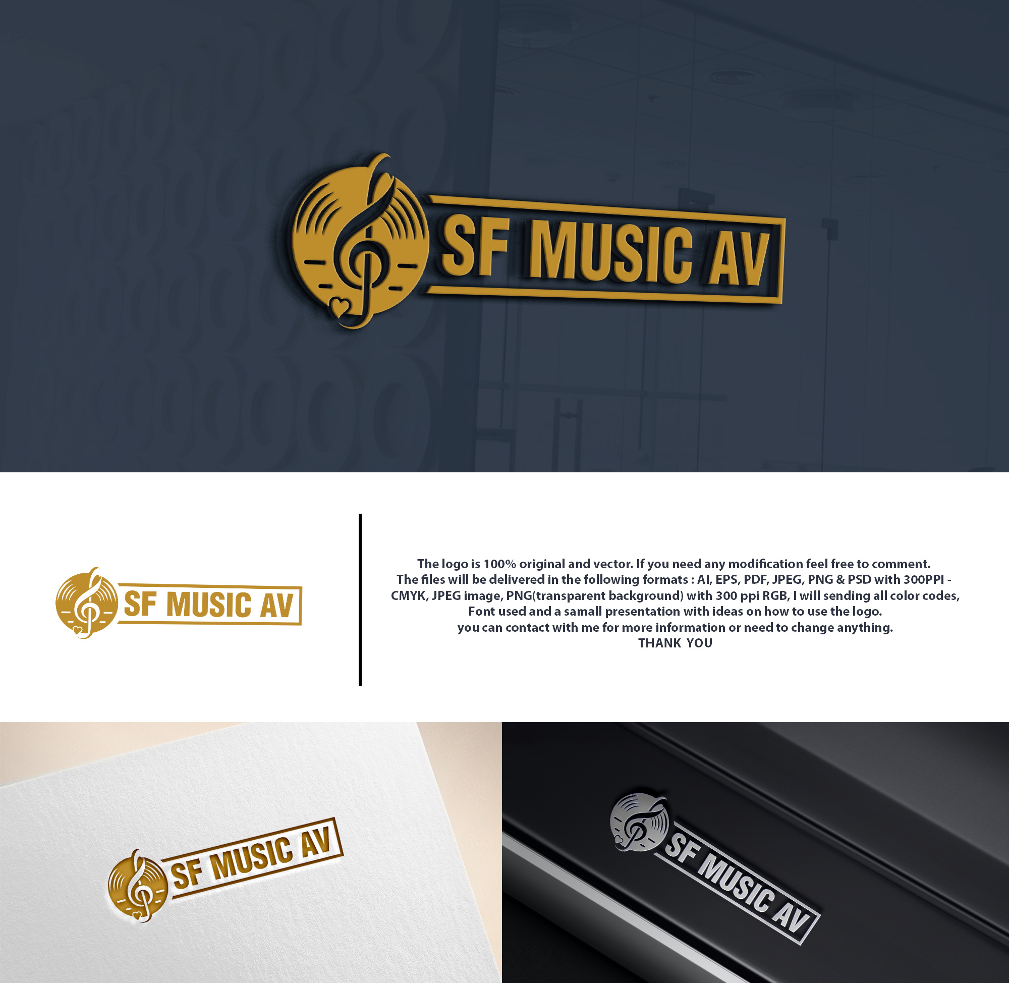 Logo Design by DesignHour for SF Music, Audio, and Video | Design #30569100
