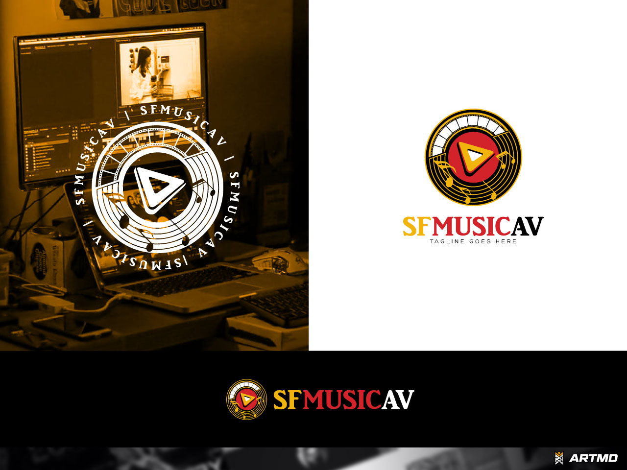 Logo Design by ARTMD for SF Music, Audio, and Video | Design #30568901