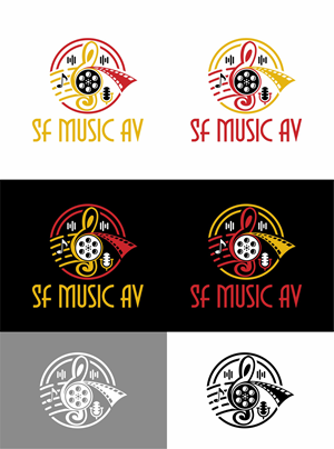 Logo Design by 1206studio for SF Music, Audio, and Video | Design: #30597627