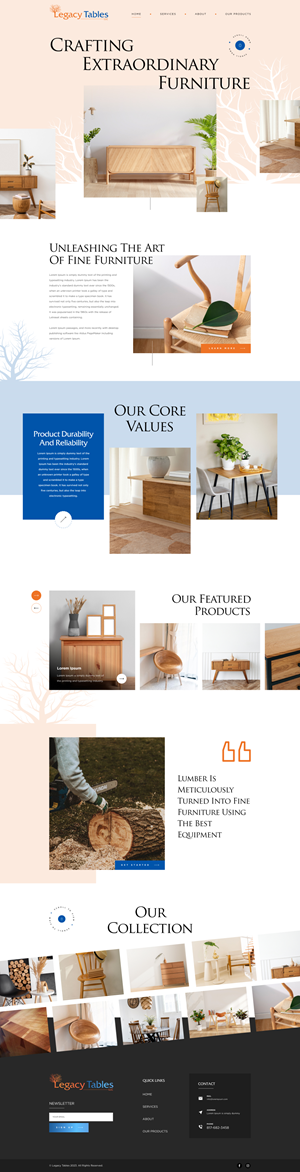 Diseño Web por Hafsa Fatymah para Legacy Tables, LLC | Diseño #30579170