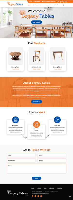 Web Design by pb for Legacy Tables, LLC | Design: #30580413