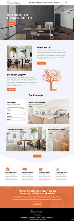 Web Design by pb for Legacy Tables, LLC | Design: #30580418