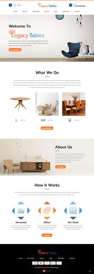 Web Design by pb for Legacy Tables, LLC | Design: #30580419