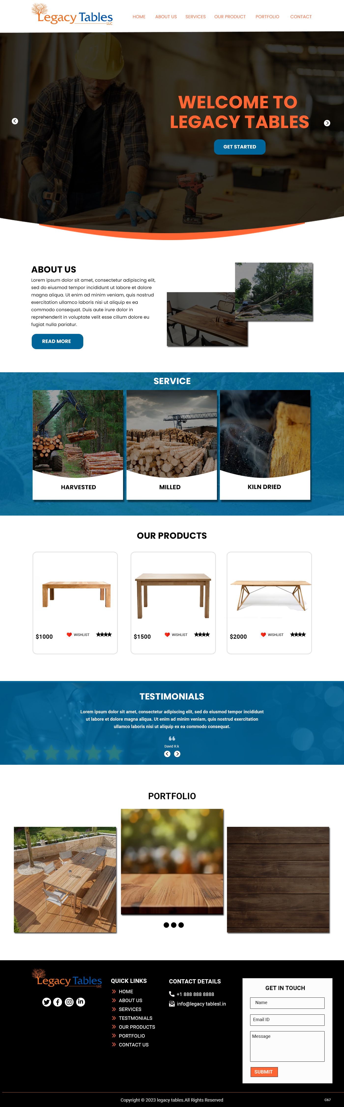 Web Design by pb for Legacy Tables, LLC | Design #30580420