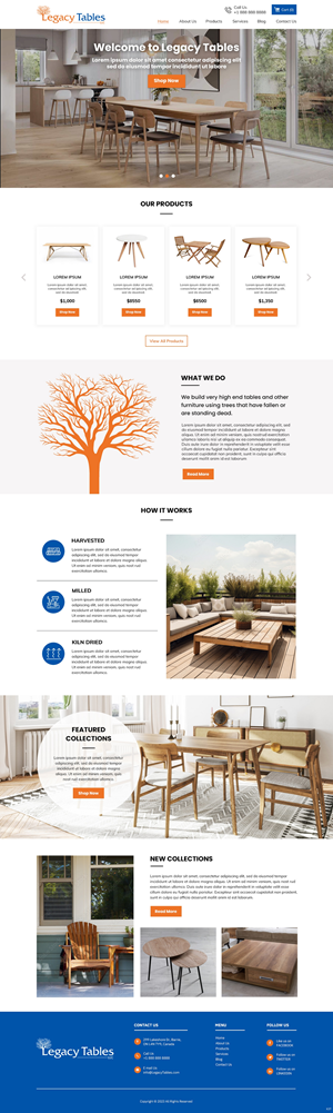 Web Design by pb for Legacy Tables, LLC | Design: #30580421