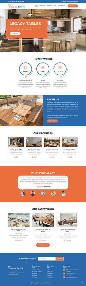 Web Design by pb for Legacy Tables, LLC | Design: #30588128