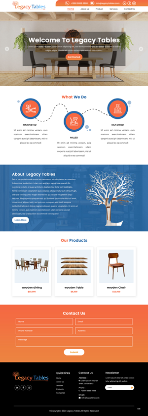 Web Design by pb for Legacy Tables, LLC | Design: #30588129