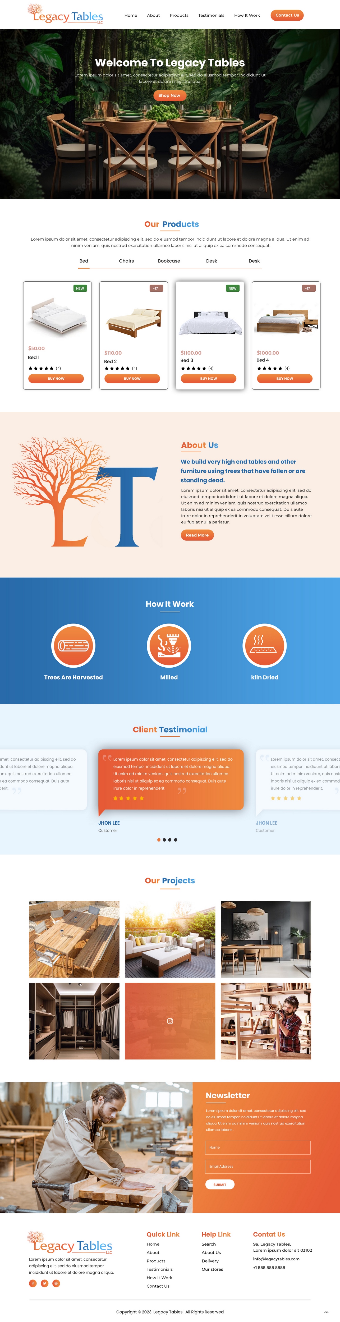 Web Design par pb pour Legacy Tables, LLC | Design #30588130