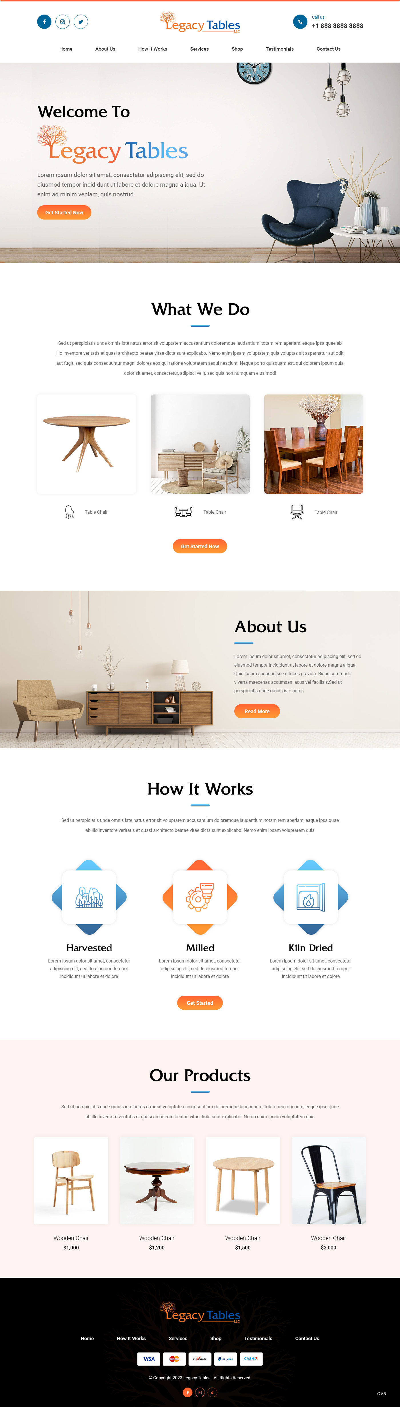 Web Design by pb for Legacy Tables, LLC | Design #30588138