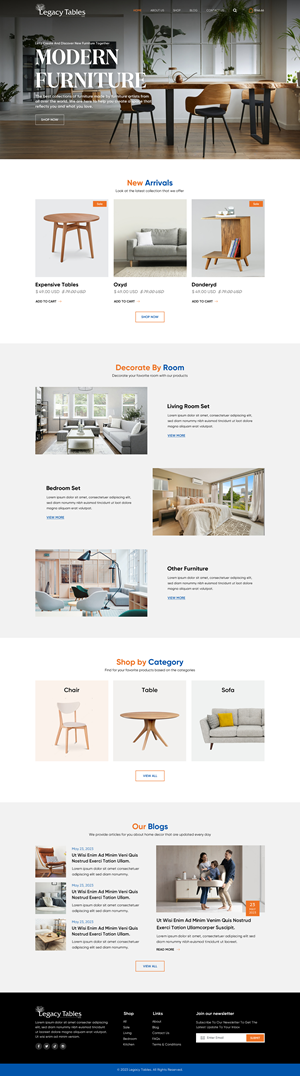 Web Design by Sbss for Legacy Tables, LLC | Design: #30586465