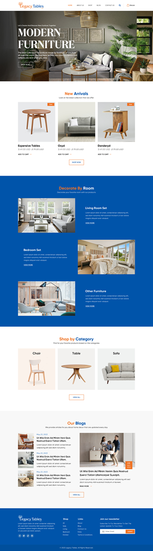 Web Design by Sbss for Legacy Tables, LLC | Design: #30586466