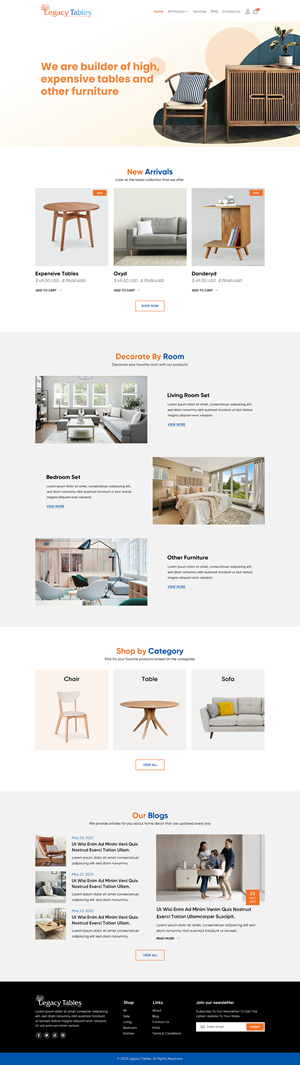 Web Design by Sbss for Legacy Tables, LLC | Design: #30588134