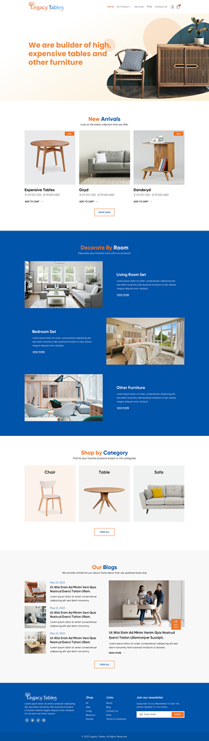Web Design by Sbss for Legacy Tables, LLC | Design: #30588135