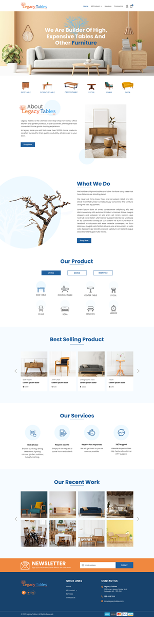 Web Design by Sbss for Legacy Tables, LLC | Design: #30595464