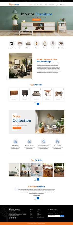 Web Design by Sbss for Legacy Tables, LLC | Design: #30595467