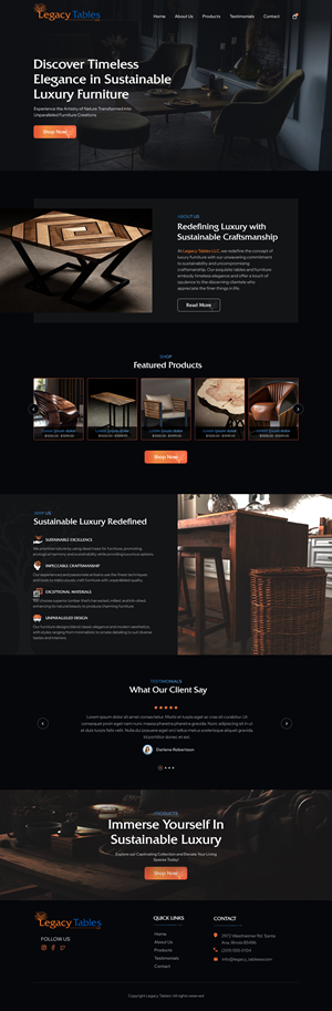 Web Design by *mary for Legacy Tables, LLC | Design: #30574756