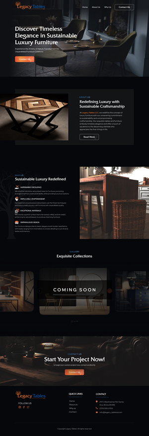 Web Design by *mary for Legacy Tables, LLC | Design: #30841439