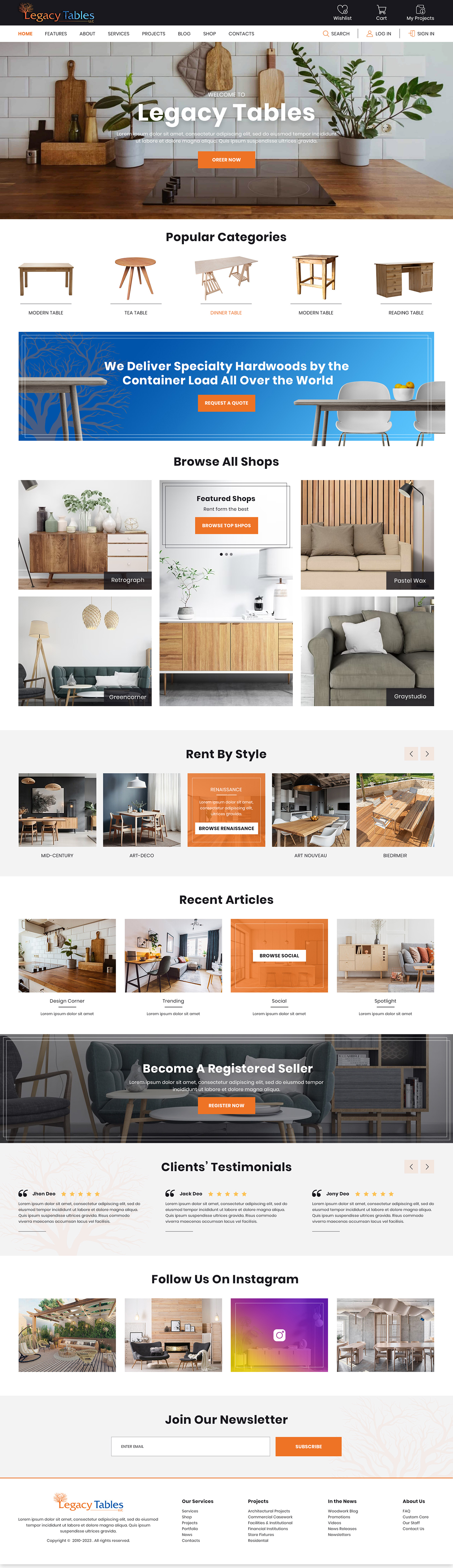 Web Design by creative.bugs for Legacy Tables, LLC | Design #30578441