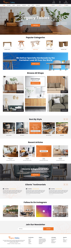 Web Design by creative.bugs for Legacy Tables, LLC | Design: #30578441