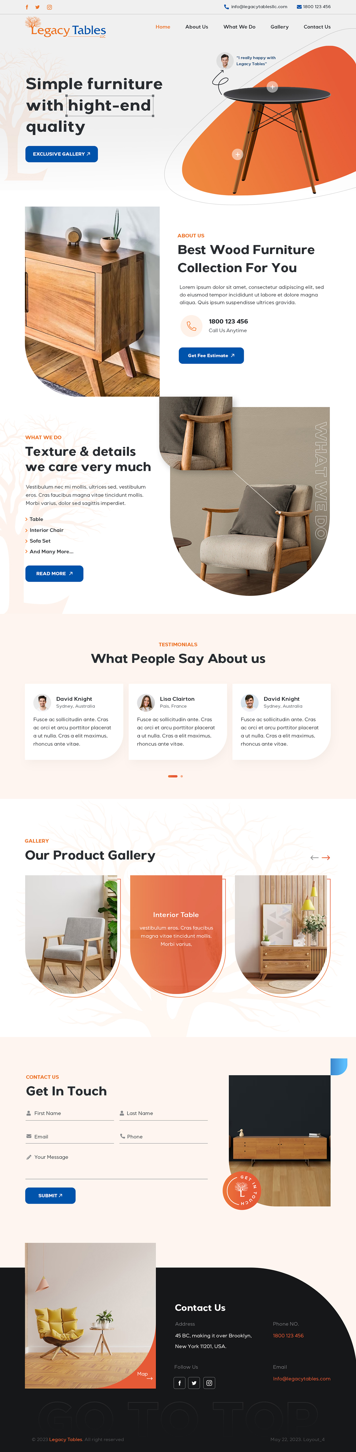 Web Design by sai.designer87 for Legacy Tables, LLC | Design #30579780