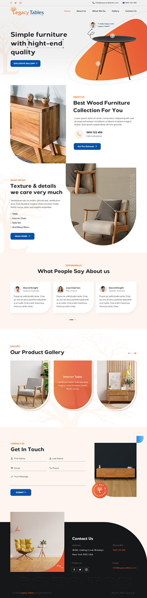 Diseño Web por sai.designer87 para Legacy Tables, LLC | Diseño #30579780