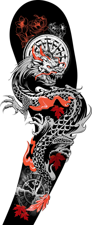 White dragon  japanese  & modern mixed style