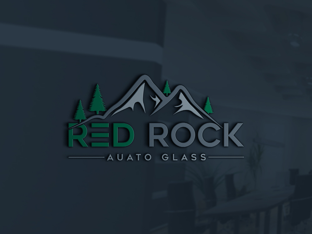 Logo Design by Uhm@design for Red Rock Auto Glass | Design #30583661