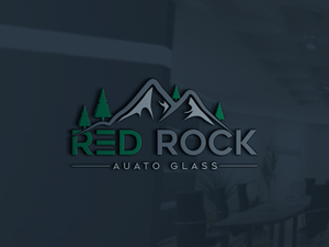 Logo Design by Uhm@design for Red Rock Auto Glass | Design: #30583661