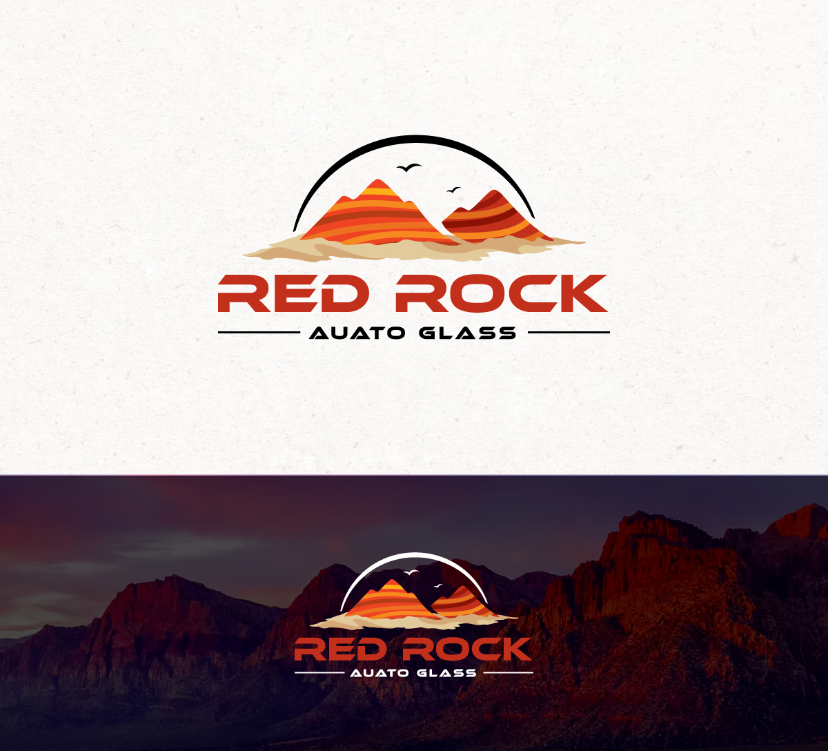 Logo Design by Logo Stock for Red Rock Auto Glass | Design #30584668