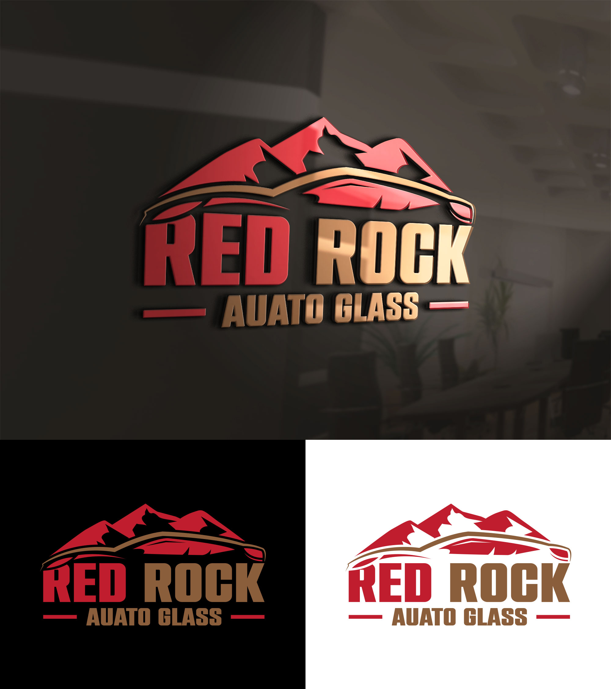 Logo Design by we with for Red Rock Auto Glass | Design #30595006