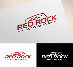 Logo Design by M Art & Design for Red Rock Auto Glass | Design: #30582567