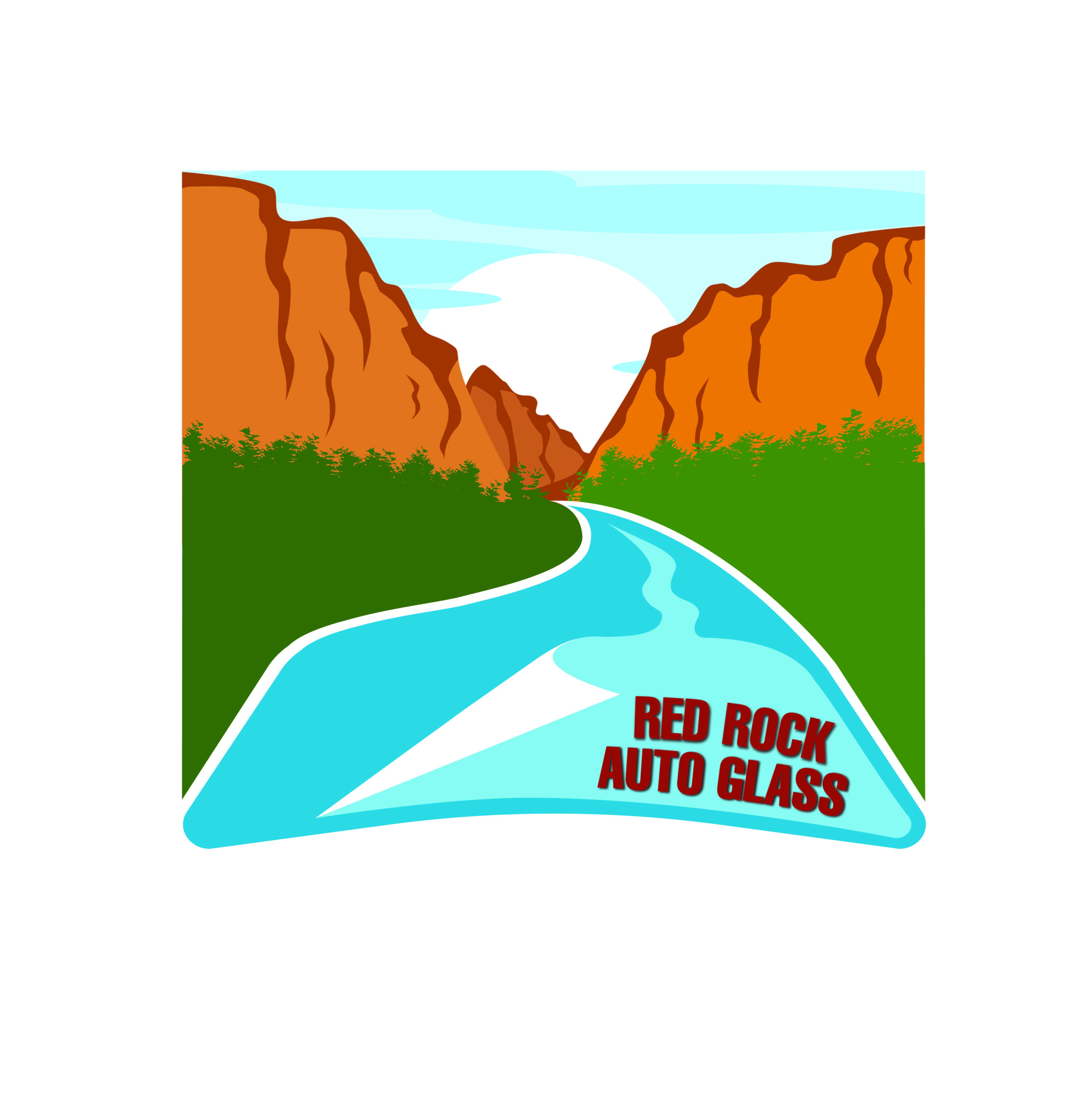 Logo Design by Sirirat for Red Rock Auto Glass | Design #30622695
