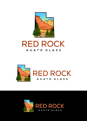 Logo Design by debdesign for Red Rock Auto Glass | Design: #30588476