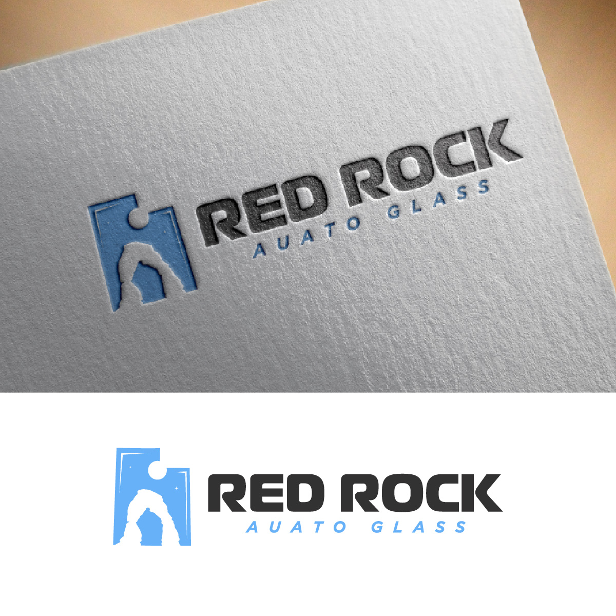Logo Design by fly  design for Red Rock Auto Glass | Design #30586869