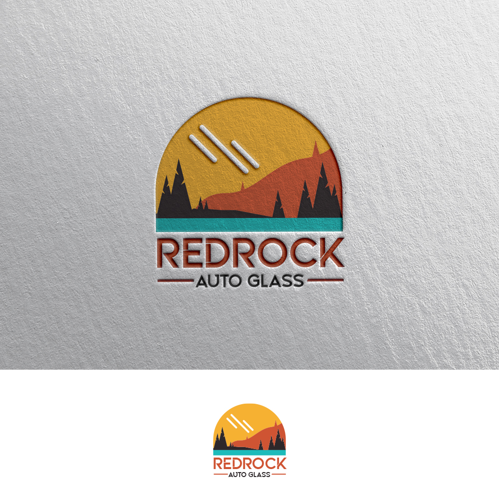 Logo Design by NZ Creatives for Red Rock Auto Glass | Design #30593305