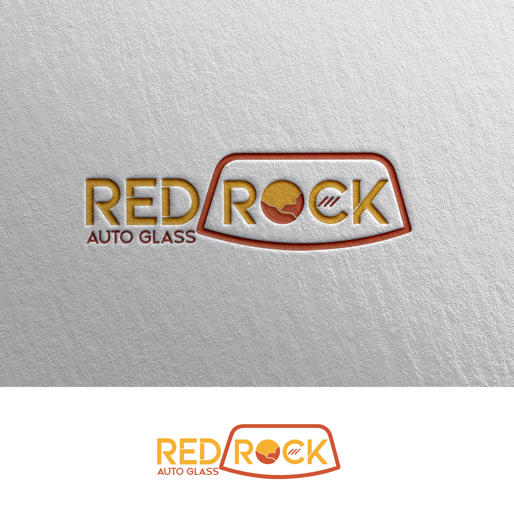 Logo Design by NZ Creatives for Red Rock Auto Glass | Design #30593306