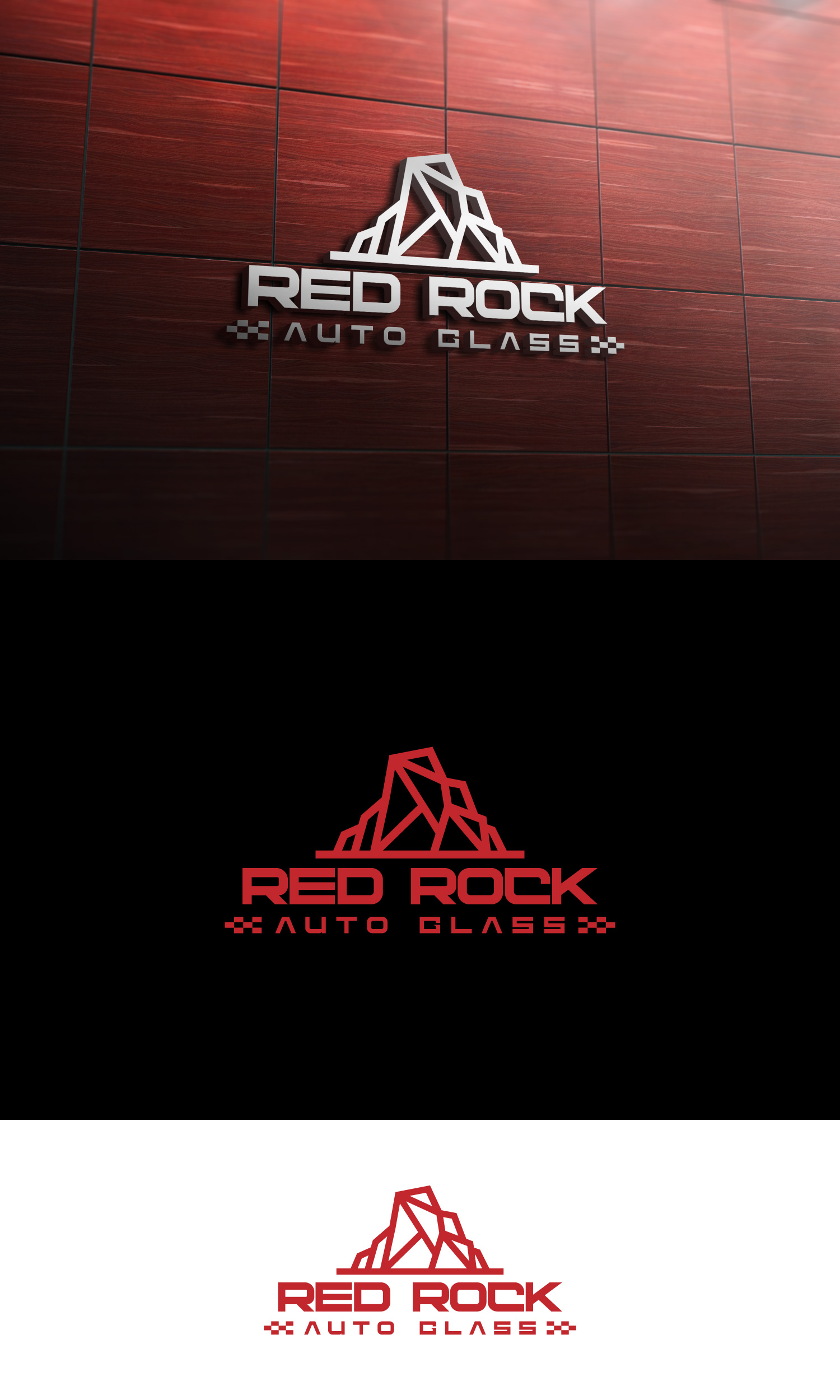 Logo Design by Haja_H2 for Red Rock Auto Glass | Design #30617976
