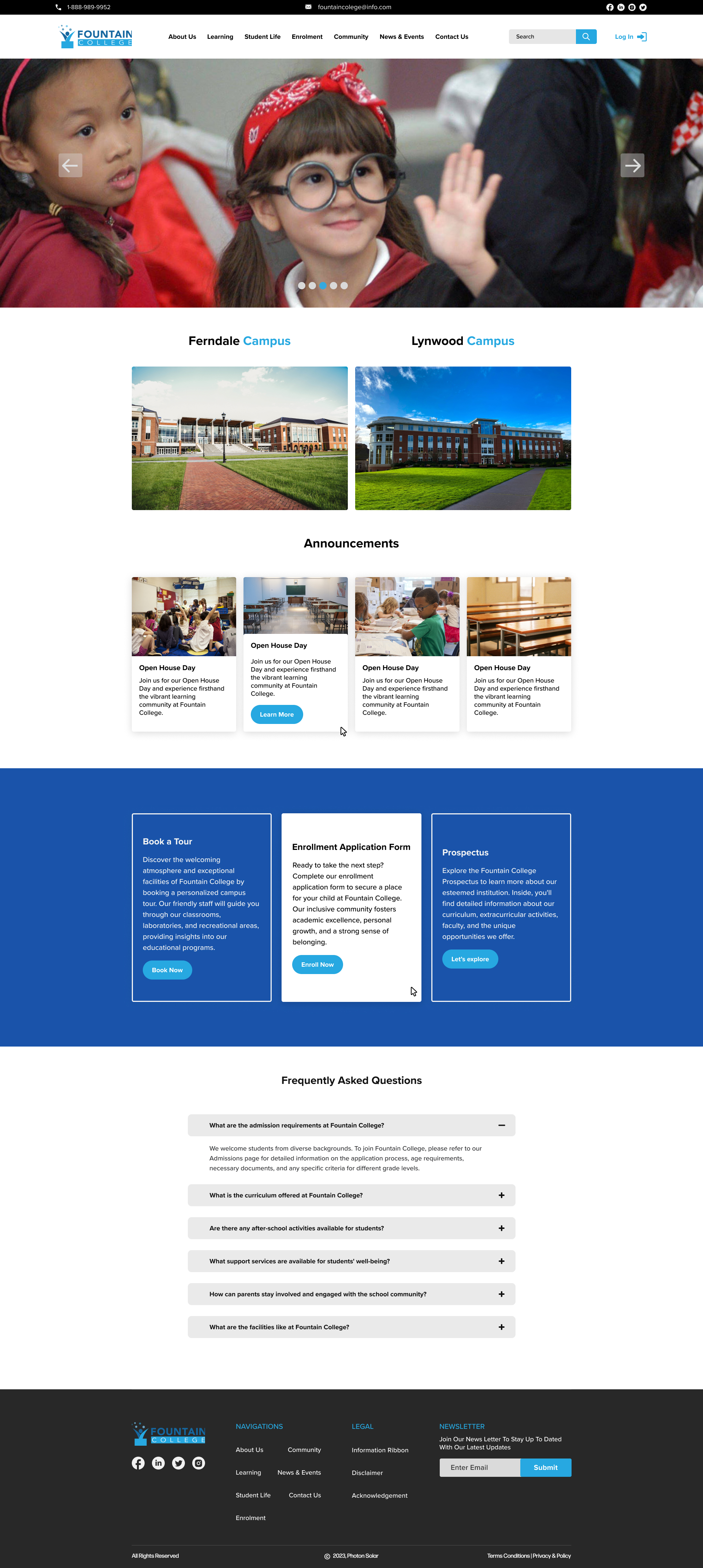 Web Design by ZA15 for Fountain College | Design #30619988